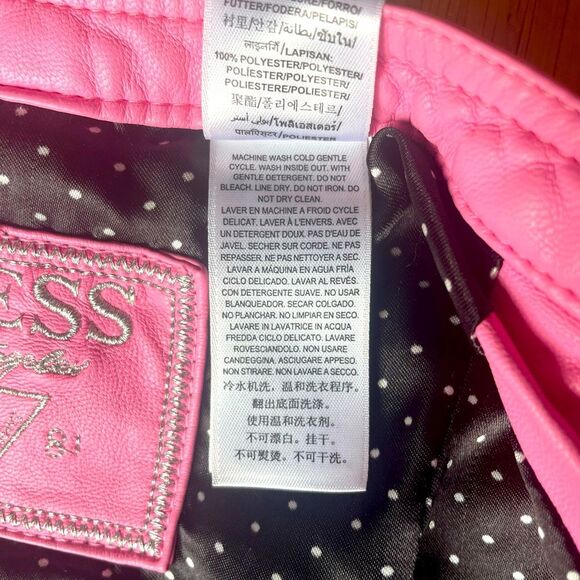 24 month baby girl pink faux leather jacket by Guess - Picture 6 of 7